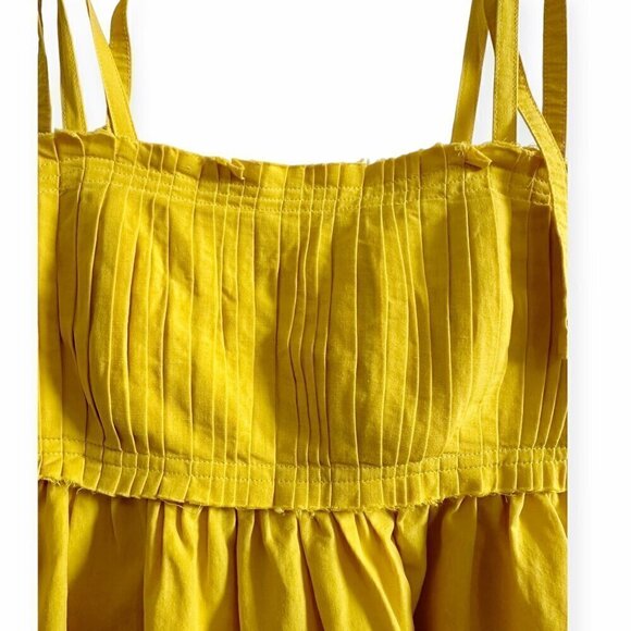 Ulla Johnson Laetitia Tie Strap Cotton & Linen Blend Midi Dress , Size 2, Yellow - Picture 12 of 16